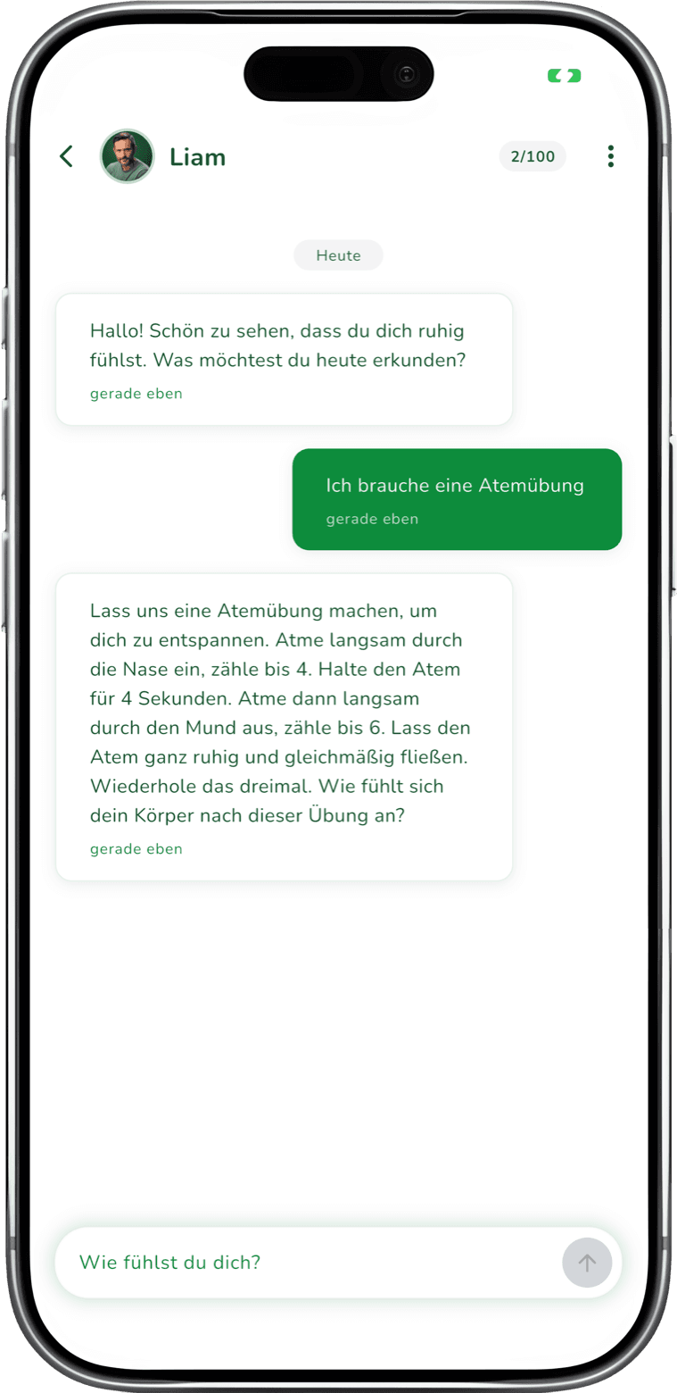 Lerne Liam kennen, deinen KI-Begleiter - app screenshot