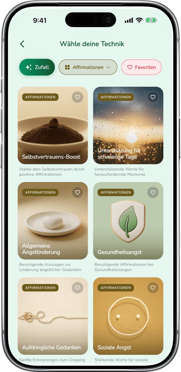 Beruhigungstechniken - app screenshot