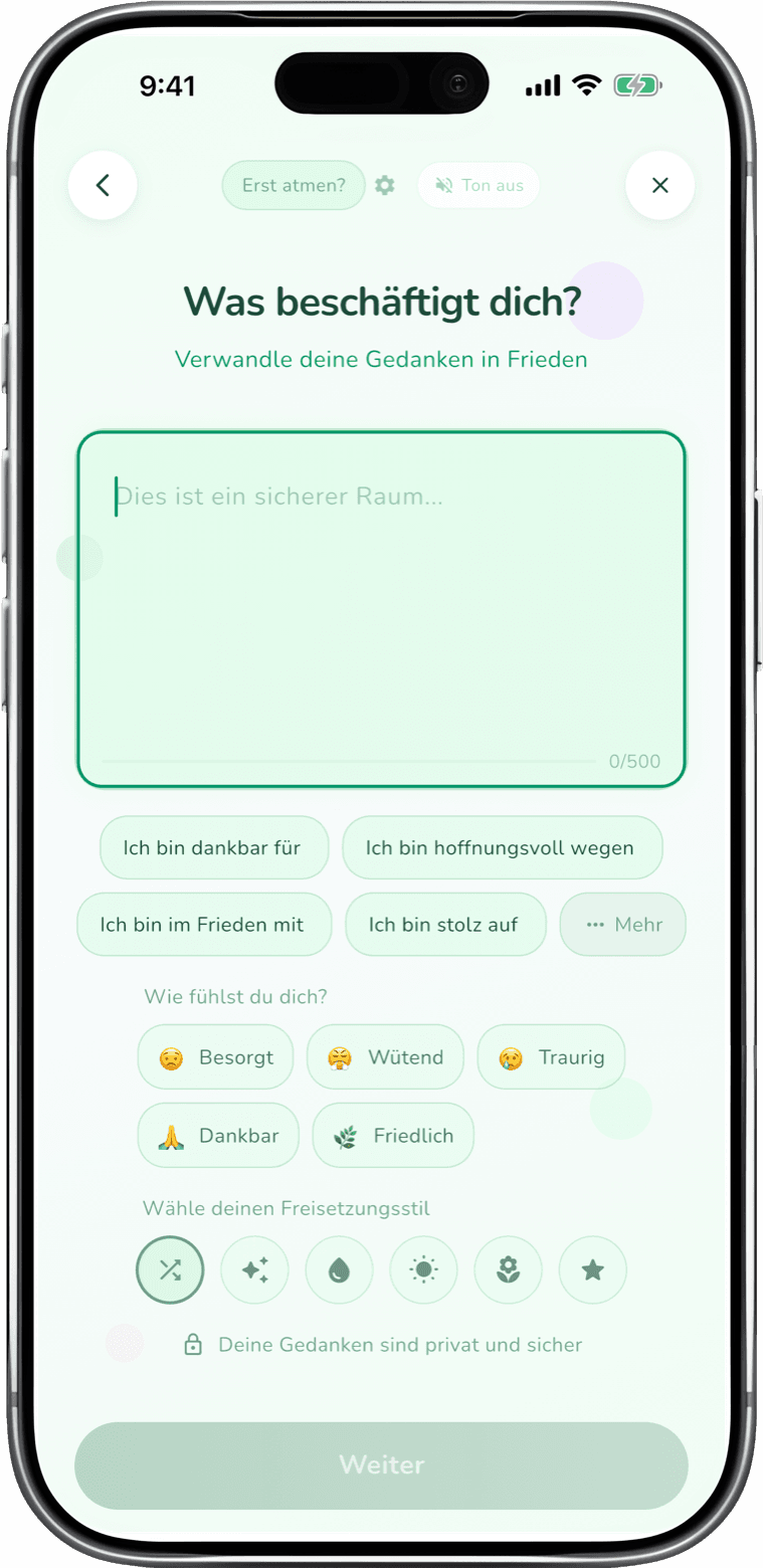 Lass deine Gedanken los - app screenshot