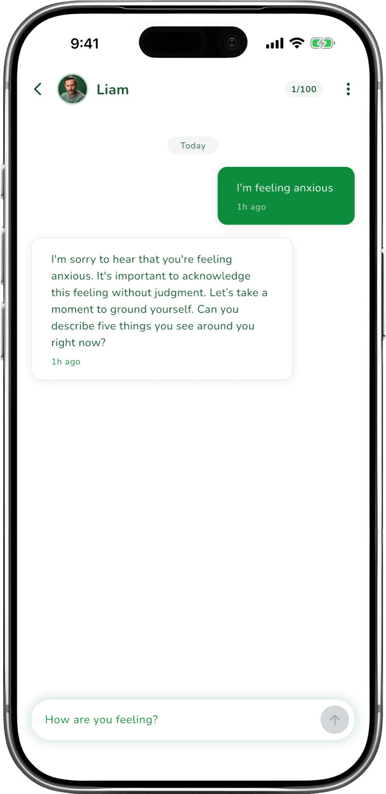 Meet Liam, Your AI Companion - app screenshot