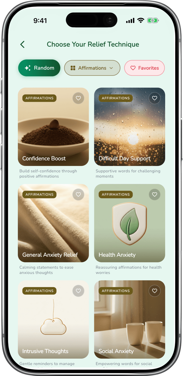 Relief Techniques - app screenshot