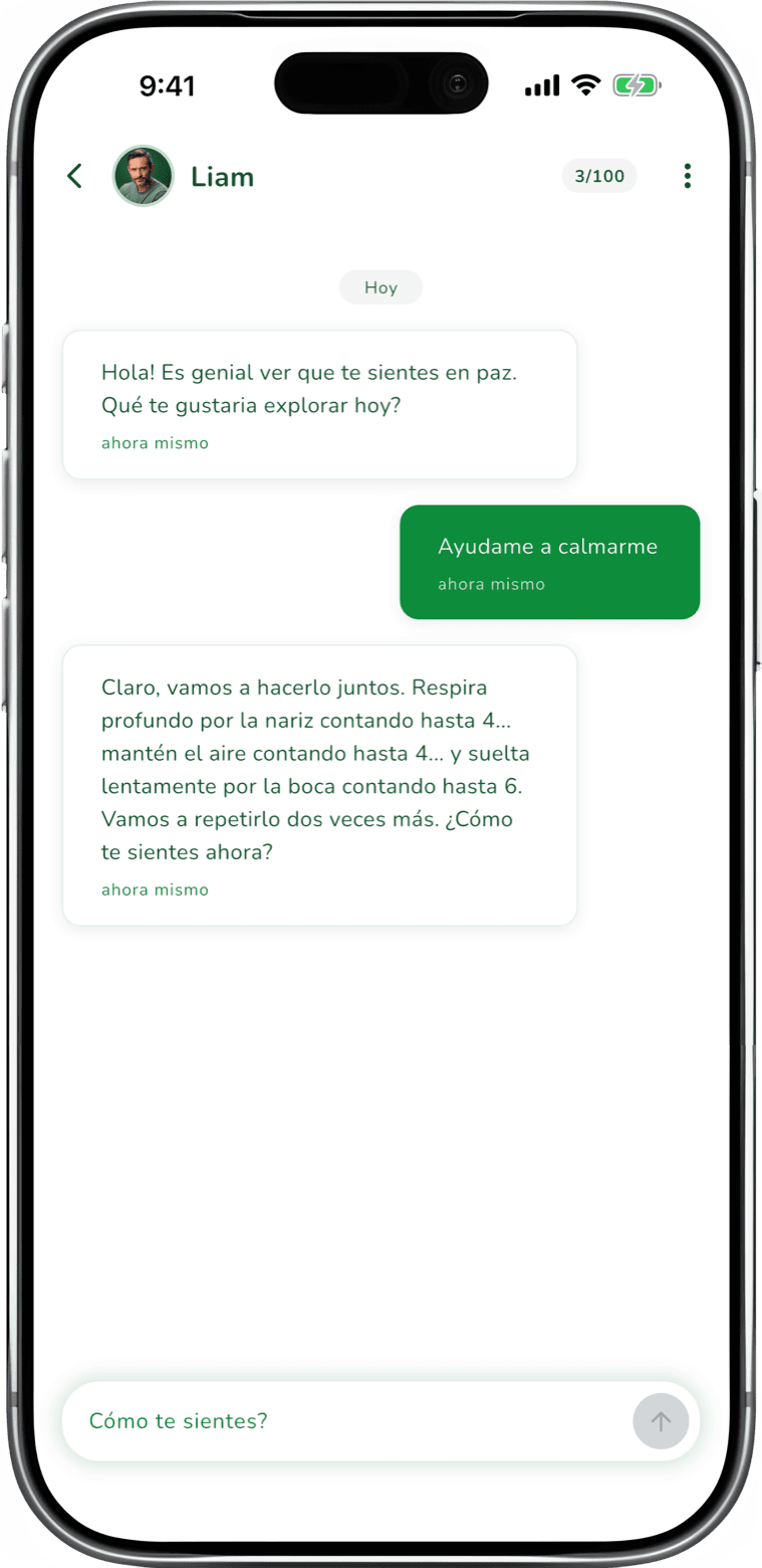 Conoce a Liam, tu compañero de IA - app screenshot