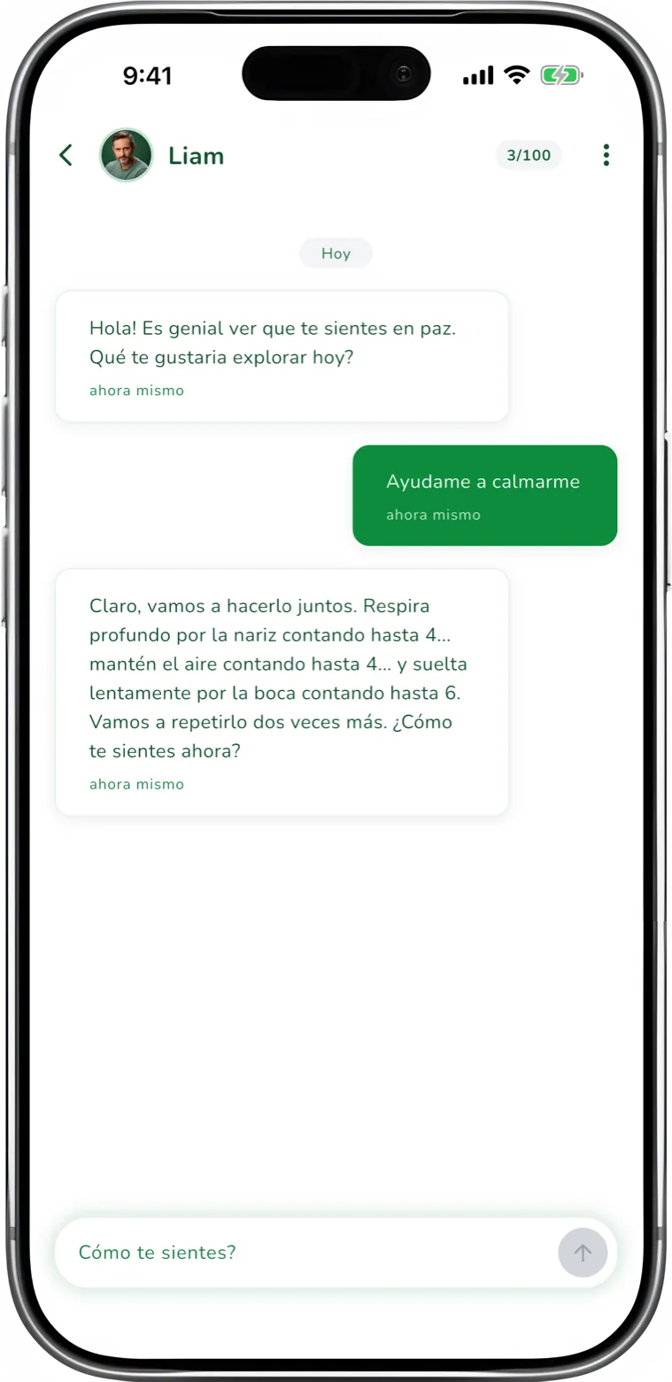 Un compañero de IA ajustado para el apoyo con la ansiedad