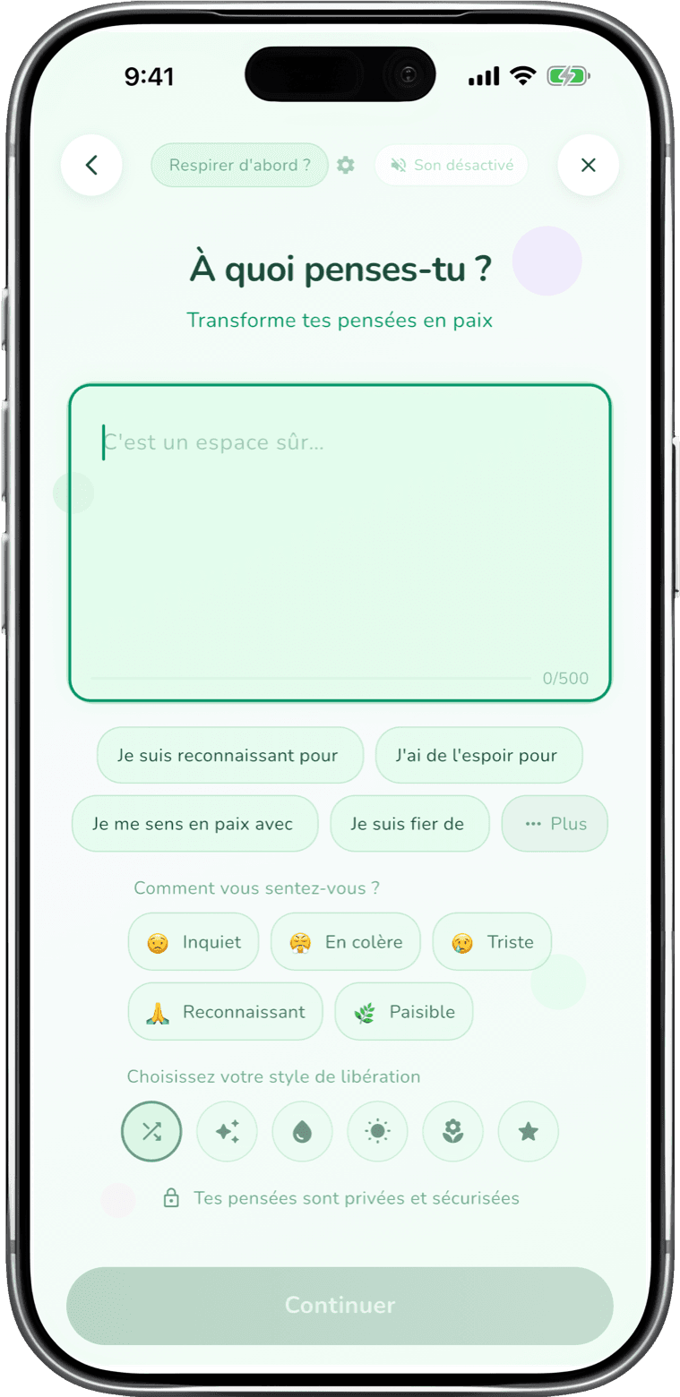 Libère tes pensées - app screenshot