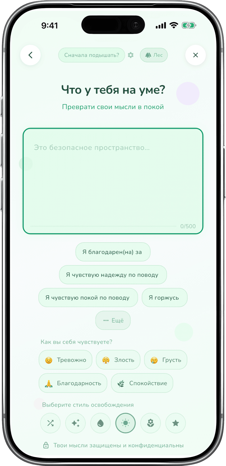 Отпусти свои мысли - app screenshot